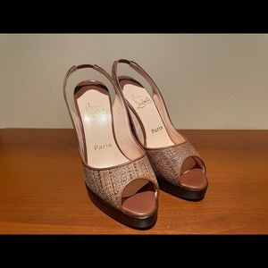 Christian Louboutin slingback Peep Toe Sandals